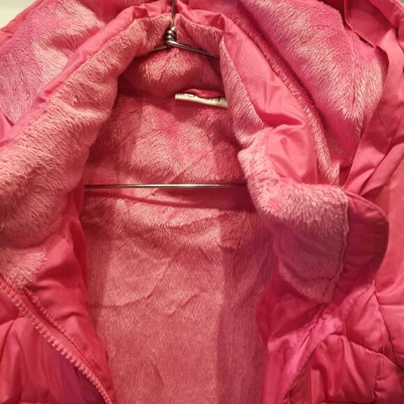 SO Girl's Pink Jacket Fur lined Hooded Long Sleeve Full Zip Comfortable Size M - Picture 2 of 6